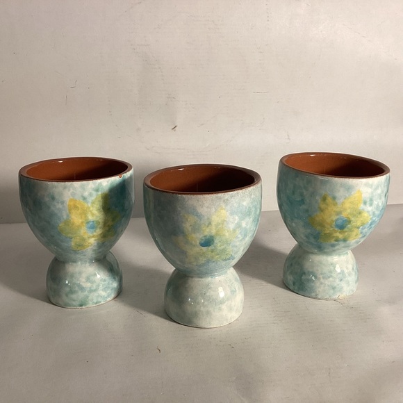 Set of3 Stangl pottery egg cups, sponge ware - Picture 2 of 6